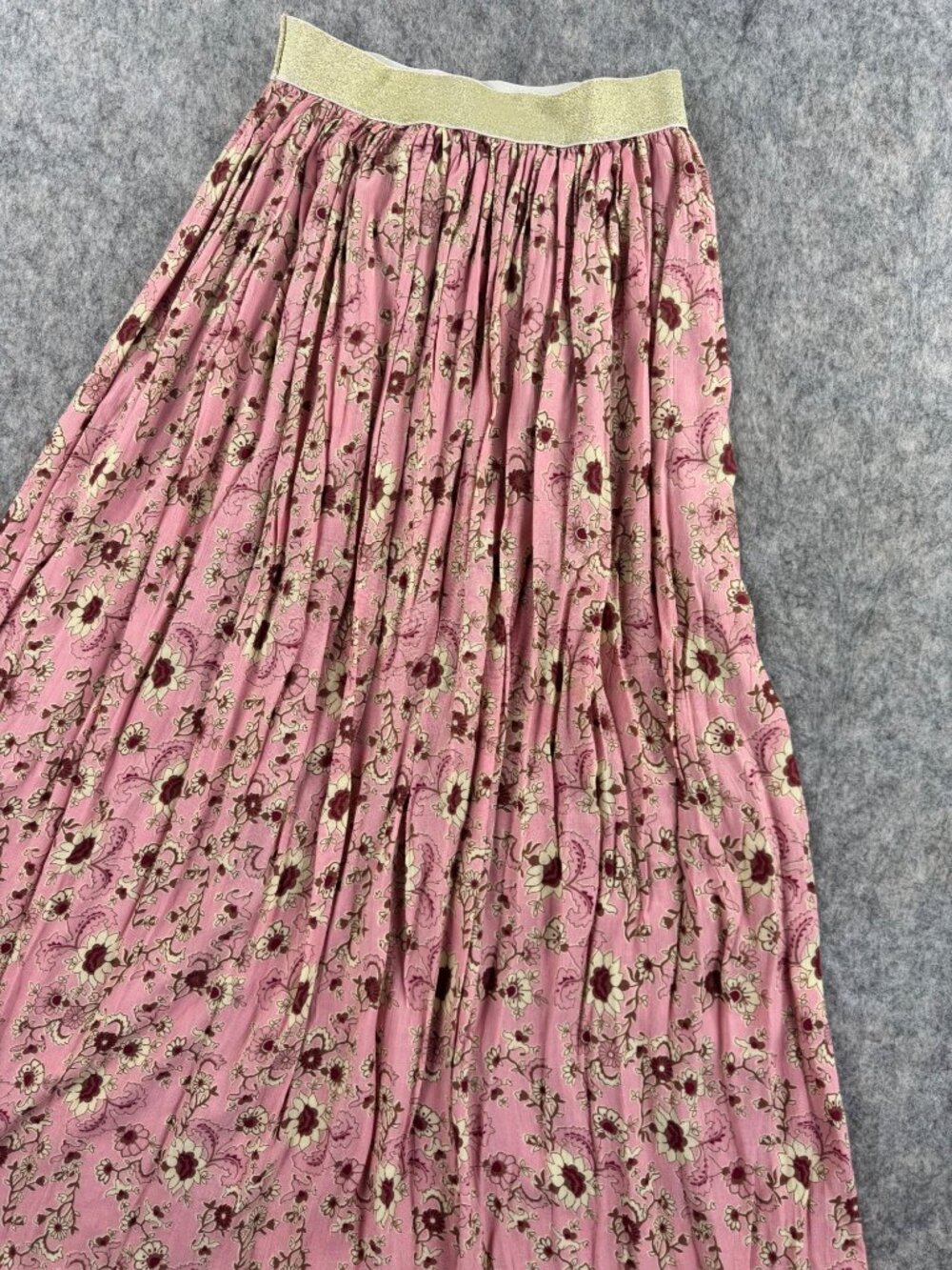 Sweewe Paris Maxi Skirt Boho Pink Floral Flowy Sz M - Picture 2 of 9
